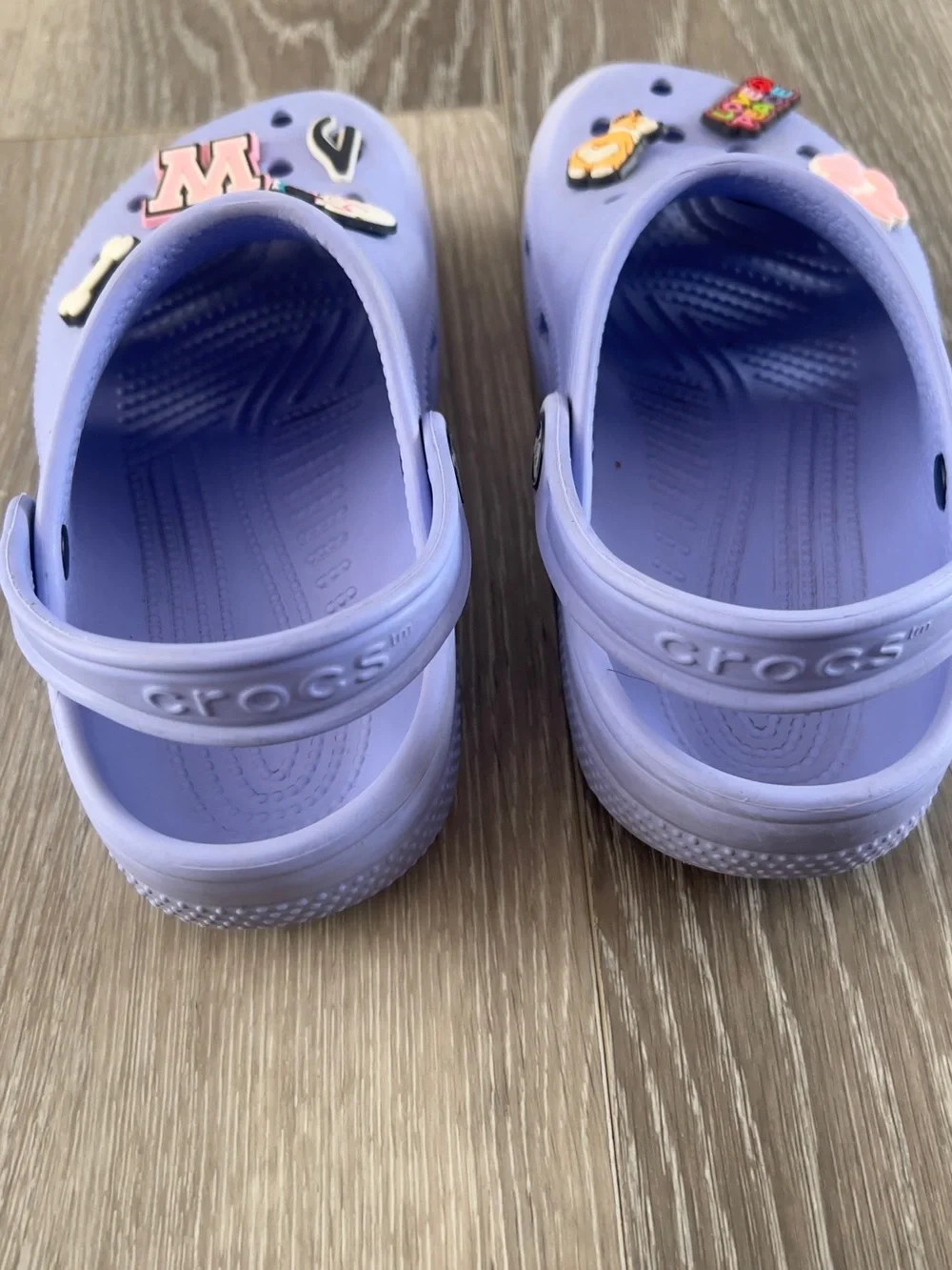 CROCS Kids Light Purple Clog Sandals with Charm Decorations